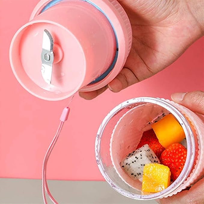 Portable Blender Cordless Personal Blender Juicer Mini Mixer Smoothies Maker Fruit Blender Cup with USB Rechargeable 250ml for Home Office Sports Travel Outdoors
