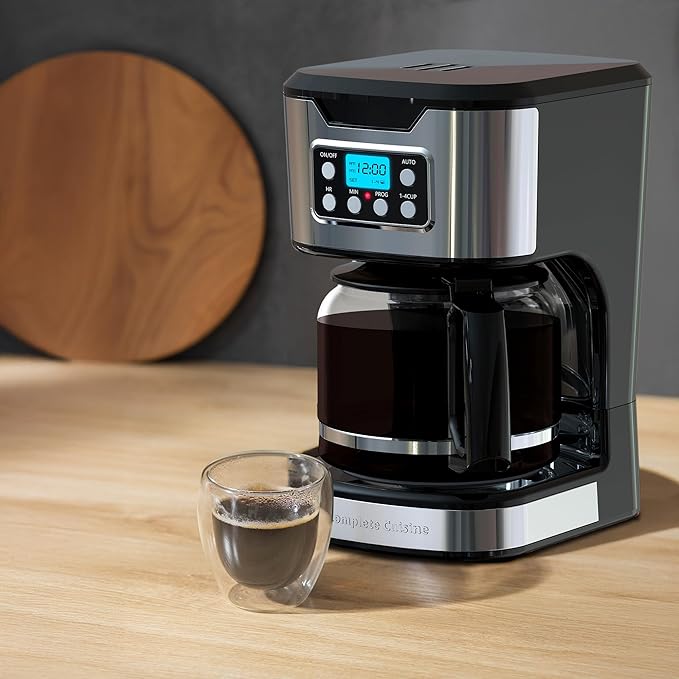 12-Cup Programmable Drip Coffee Maker Stainless Steel Auto Shut-Off