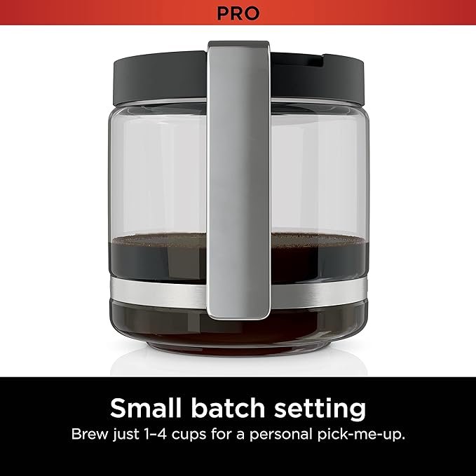 Ninja 14 Cup  Programmable Coffee Maker XL Pro with Permanent Filter 2 Brew Styles Classic &amp Rich 4 Programs Small Batch Delay Brew Freshness Timer &amp Keep Warm Stainless Steel DCM201