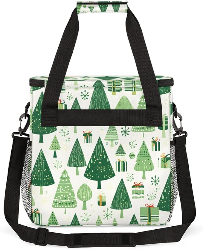 Xmas Tree Coffee Maker Carrying Bag Modern Tree Portable Travel Storage Tote Bag Compatible with K-Mini or K-Mini Plus Single Serve Coffee Brewer Carrying Case with Multiple Pockets &amp Shoulder S