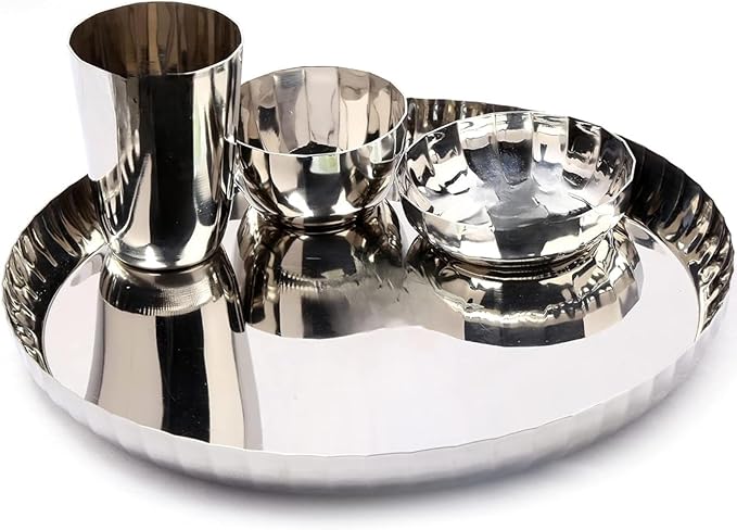 Stainless Steel Citrus Dinner Set Heavy Gauge Dinnerware 4 Pieces (Stainless Steel (Heavy Guage) Citrus Dinner Set)