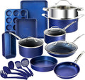 Granitestone 20 Pc Kitchen Pots and Pans Set Non Stick Cookware Set Kitchen Cookware Sets with Cooking Utensils and Bakeware Set Made Without PFOA and PFOS Oven and Dishwasher Safe