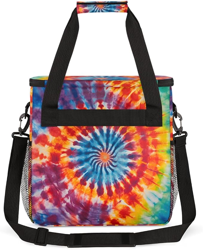 Tie Dyeing Coffee Maker Carrying Bag Blue Orange Travel Storage Bag Compatible with K-Mini or K-Mini Plus Single Serve Coffee Brewer Carrying Case with Multiple Pockets &amp Shoulder Strap