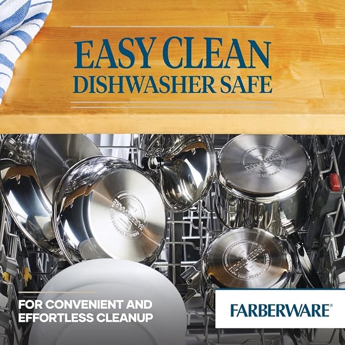 Farberware Classic Stainless Steel Cookware Pots and Pans Set 15-Piece50049Silver
