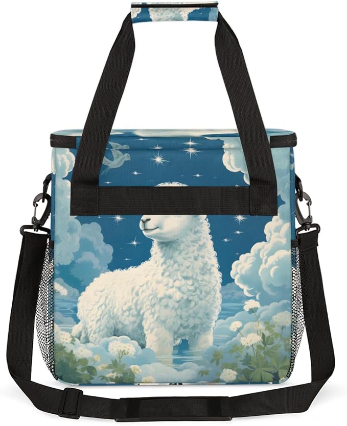 Cloud Sheep Coffee Maker Carrying Bag Cartoon Sheep Travel Storage Bag Compatible with K-Mini or K-Mini Plus Single Serve Coffee Brewer Carrying Case with Multiple Pockets &amp Shoulder Strap