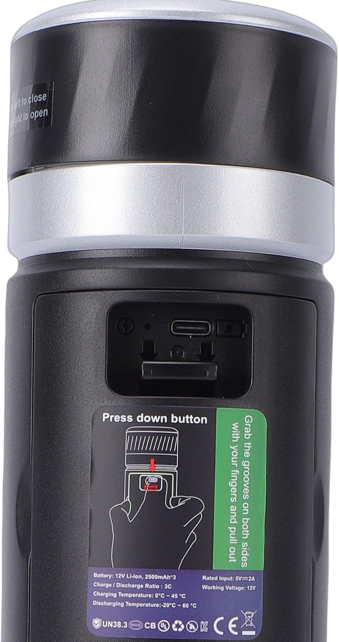 Portable Coffee Machine USB C Handheld Electric Coffee Maker with 2 Rechargeable 7500mAh Batteries for Camping Travel Office Home Use Compatible with Ground and