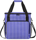 Navy Plaid Coffee Maker Carrying Bag Portable Travel Storage Tote Bag Compatible with K-Mini or K-Mini Plus Single Serve Coffee Brewer Carrying Case with Multiple Pockets &amp Shoulder Strap
