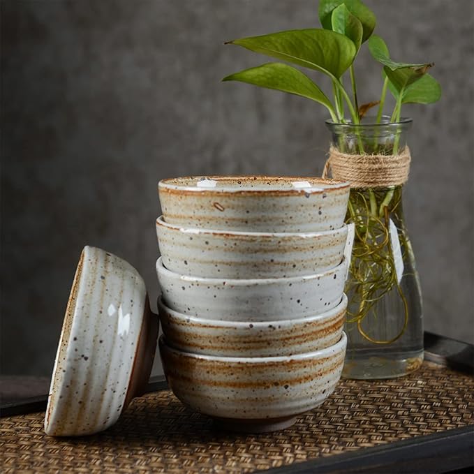 Dinnerware Sets Porcelain Bowls and Plates Sets Ceramic Dinnerware Set Retro 16 Pcs Stoneware Dishes Set for 4 Plate/Bowl Tableware Comb