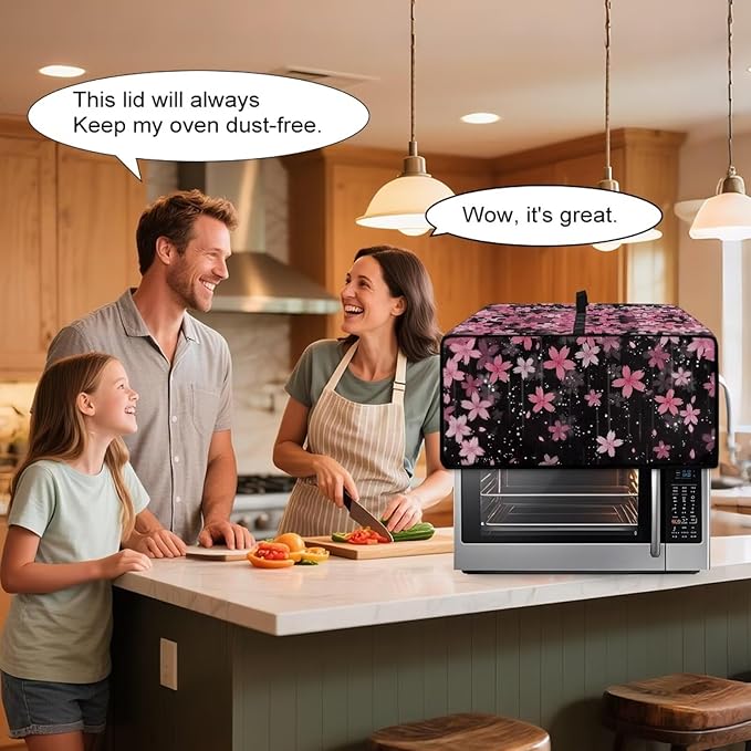 Doojoayie Cherry Blossom Toaster Cover 4 Slice Toaster Oven Covers Small Appliance Protector Universal Fit Kitchen Appliance Covers for Bread Machine Air Fryer