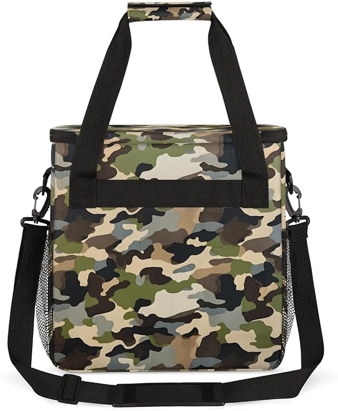 Camo Color Coffee Maker Travel Bag for Keurig K-Mini/K-Mini Plus Insulated Waterproof Tote with Pockets for K-Cup Portable Single-Serve Brewer Case