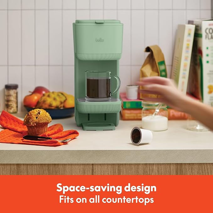 Single Serve Coffee Maker with Reusable Filter and Compact Countertop Design Personal Pod-Free Coffee Machine for Everyday Home Brewing – Bella Kitchen Collection