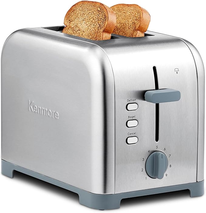 Kenmore toaster 2 slice - large wide slot fast commercial countertop big toasted toasters with space saving stainless steel for bread bagel Waffles retro quick clear pop up tostadora de pan