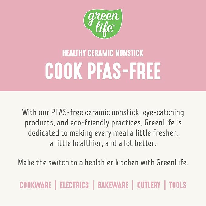 GreenLife Rice Cooker with Removable PFAS-Free Ceramic Nonstick Pot 3-Cups Uncooked/6-Cups Cooked Grains &amp Oatmeal Multicooker Compact One-Switch Design Auto Keep Warm Easy Clean Pink