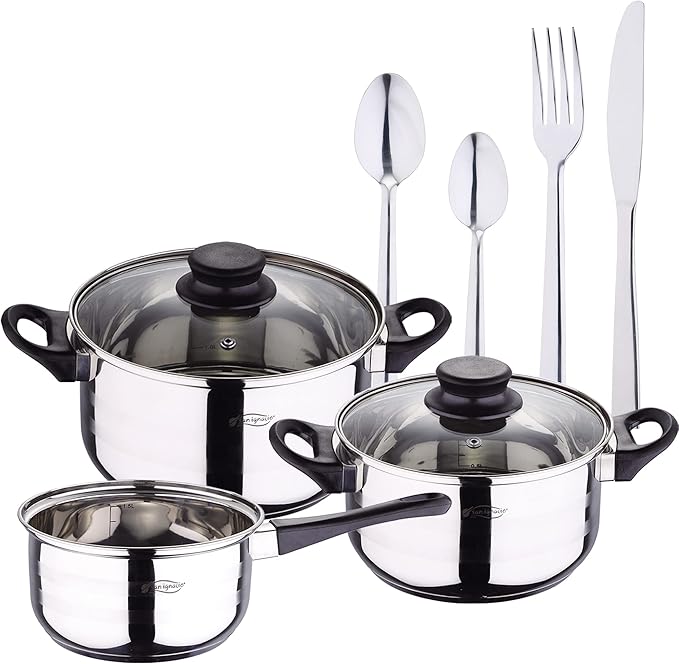 5 Piece Kitchen Battery Pack + Cutlery Set 24 Pieces Stainless Steel