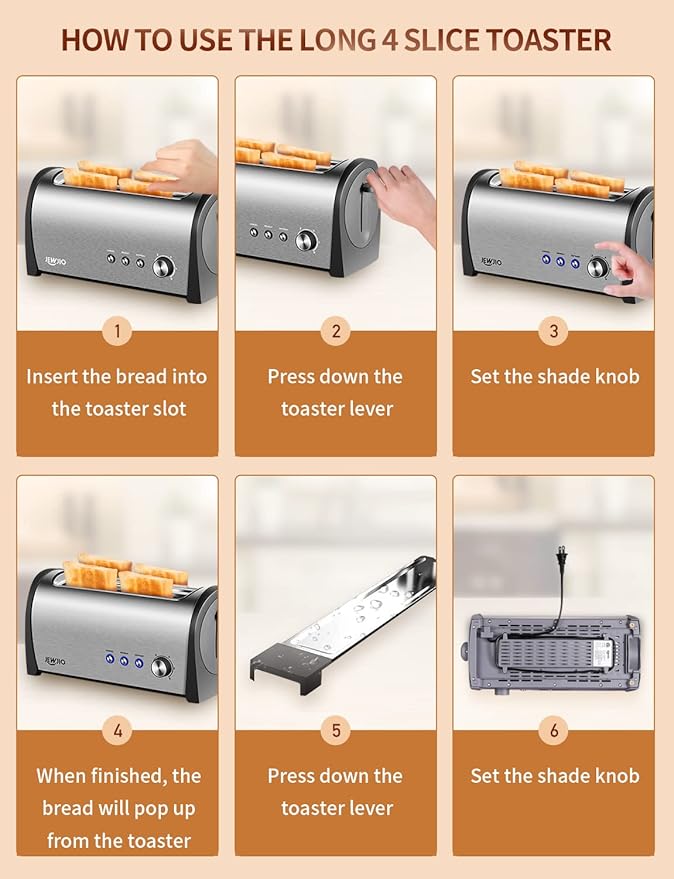 Brush Silver With Grey Toaster