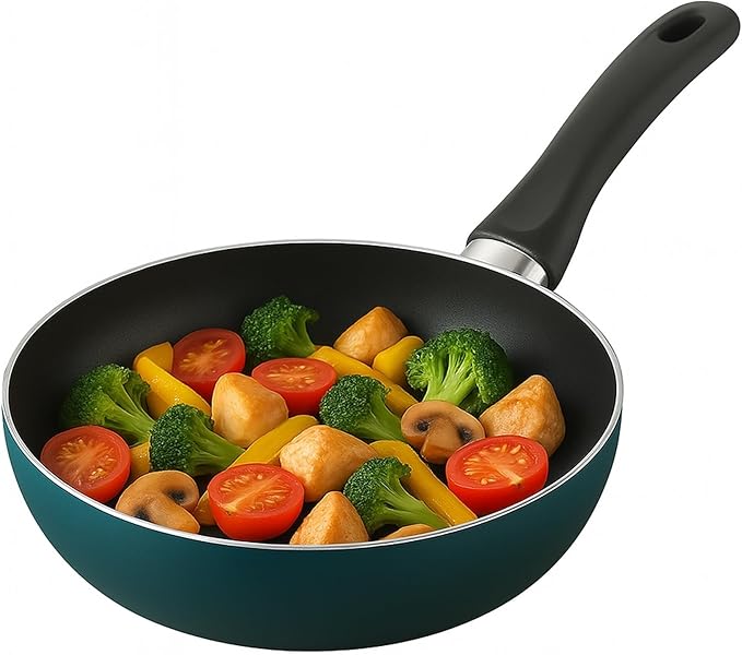 Well Home Set of 4 Pans Diameter 16 Diameter 20 Diameter 24 Diameter 28 cm Made of Pressed Aluminium in Black