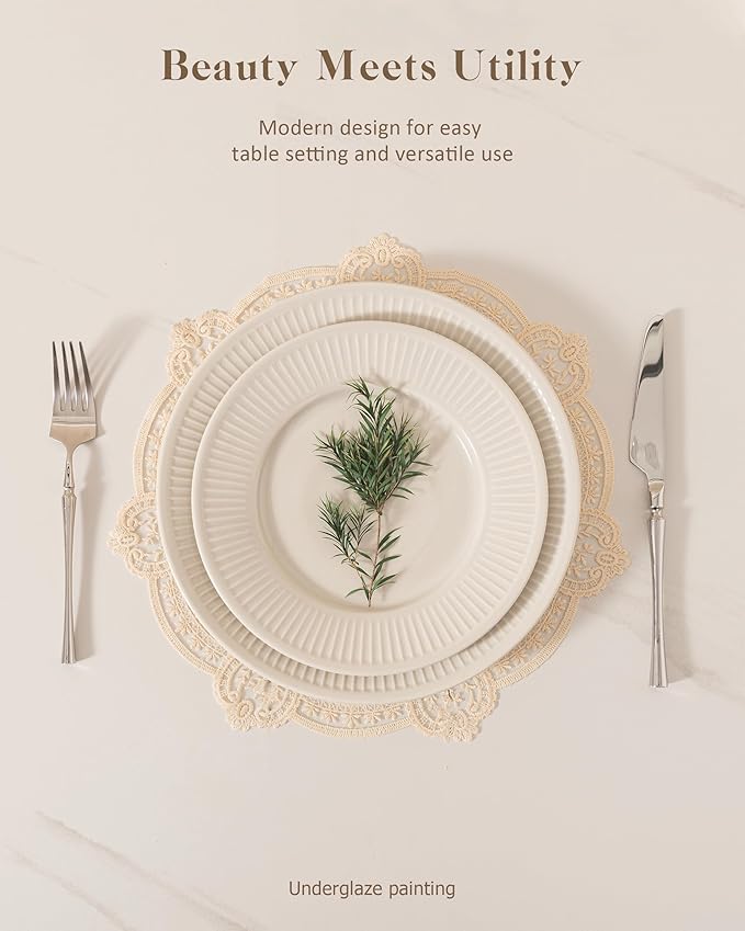 Dinnerware sets plates and bowls sets modern platesCeramic Dinnerware Sets12 Pieces Porcelain Lightweight PlatesScratch Resistant Dish Set (style - 16 4 - Set (12pcs))