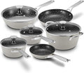 Induction Cookware Nonstick BEZIA Pots and Pans Set for Induction Cooktop Compatible with All Stoves Dishwasher Safe Kitchen Cooking Pan Set with Frying Pans Saucepans &amp Stockpot 10-Piece (Gr
