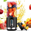 Portable Blender Personal Blender for Shakes and Smoothies 4000mAh USB Rechargeable BPA Free 15.2 Oz 450ML Juicer Cup with 6 Blades and Lid Portable Juicer for Kitchen/Travel/Gym(Black)