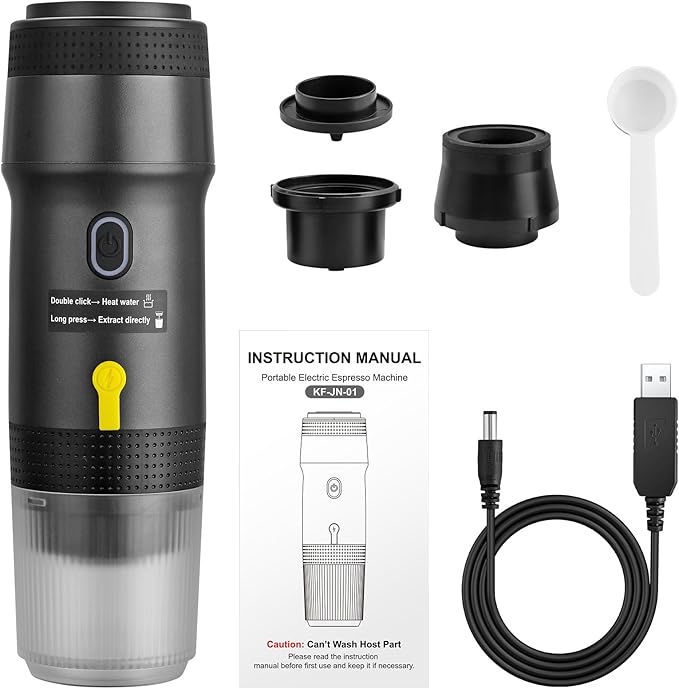 Portable Espresso Maker with Intelligent Anti-Dry Burn25Bar Self-Heating 7Min Electric Mini Coffee Makercompatible with NS/DG Capsules &amp Ground Coffee for TravelRVOffice &amp Home