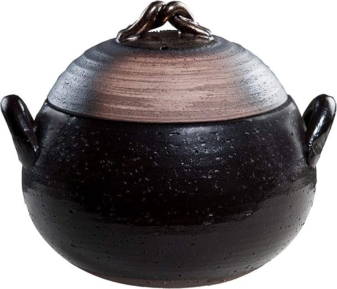 Japanese Donabe Rice Cooker with Non-Stick Coating - Made in Mie Japan - 3 Go Banko-Yaki