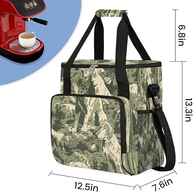 Abstract Camouflage Dog Coffee Maker Travel Bag for K-Mini or K-Mini Plus Single Serve Coffee Brewer Portable Storage Tote Case for Tarvel