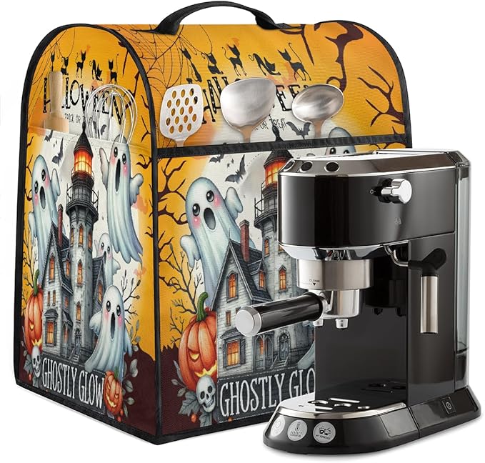 cfpolar Kitchen Aid Mixer Cover Compatible with 6-8 Quarts Halloween Ghost Castle Moon Stand Mixer Cover Kitchen Aid Mixers Accessories Appliance Organizer Bag Dust Covers with Zipper Pocket