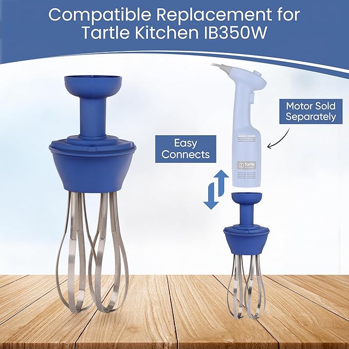 Commercial Electric Immersion Blender Hand held 6 Inch Removable Shaft 6-Gallon capacity with single high speed (Whisk Attachment Only) - 270W and 350W Compatible.