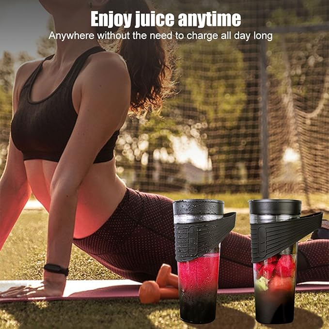 Portable Juicer Portable Blender with 6 Blades 460ml for GymTravelKitchen (Black)