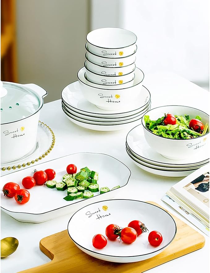 Dinnerware Set/Household Nordic Japanese-Style Simple Ceramic Dishes Dishes Dishes Tableware Tableware Set