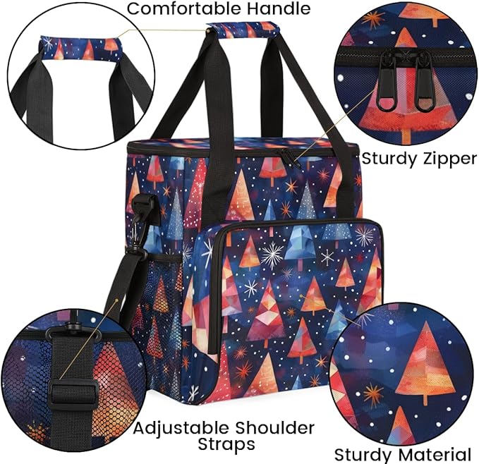 Cartoon Tree Coffee Maker Carrying Bag Glitter Tree Travel Storage Bag Compatible with K-Mini or K-Mini Plus Single Serve Coffee Brewer Carrying Case with Multiple Pockets &amp Shoulder Strap