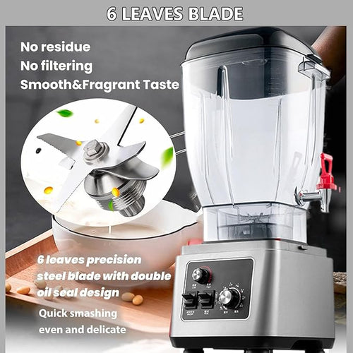 11l/15l/19l Blenders Smoothie Maker Food Processors with Soundproof Cover Adjustable Speeds Soy Milk Machine Juice Mixer for Commercial with Juicer (Black)