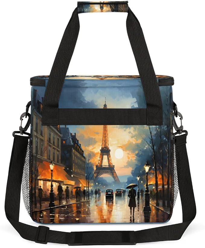 Paris Eiffel Tower Sunset Coffee Maker Travel Bag for K-Mini or K-Mini Plus Single Serve Coffee Brewer Portable Storage Tote Case for Tarvel