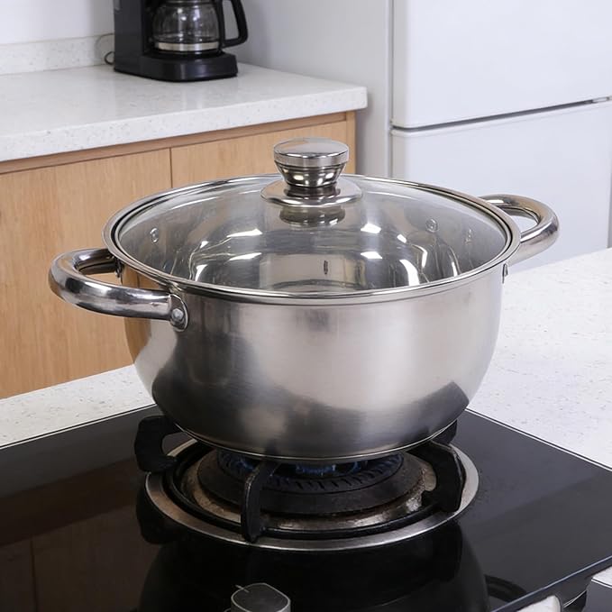 Pssopp Cookware Cookware Set Kitchen Pots and Pans with Lids Shovel Spoons for Home Cooking 15Pcs Stainless Steel Stainless Steel Set