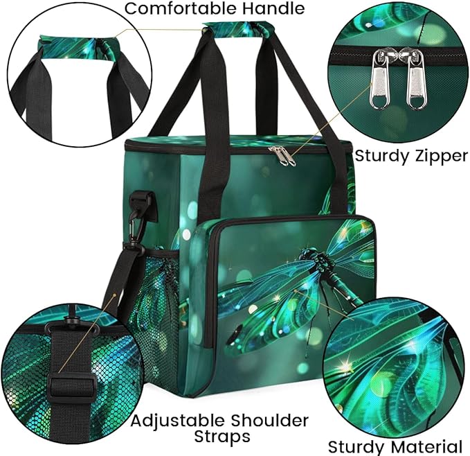 Dragonfly Butterfly Animal Sunshine Coffee Maker Carring Bag Travel Tote Bag Compatible with Keurig K-Mini or K-Mini Plus Portable Single Serve Coffee Brewer Case with Pockets for K-cup Pods