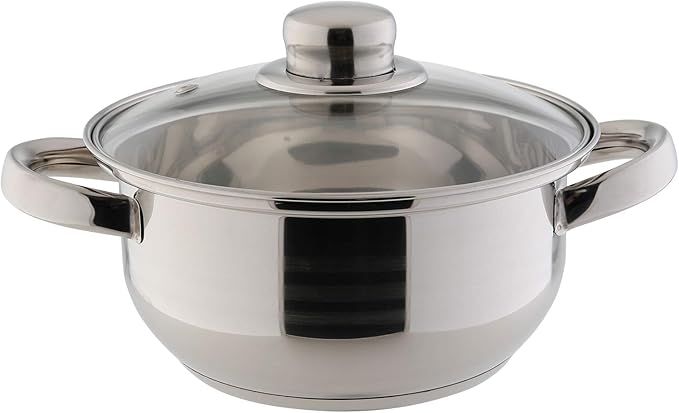 TOP STAR Soup Glass Lids-5 Piece Pot Cookware Set Stainless Steel Silver 46.2 x 26.2 x 18.4 cm