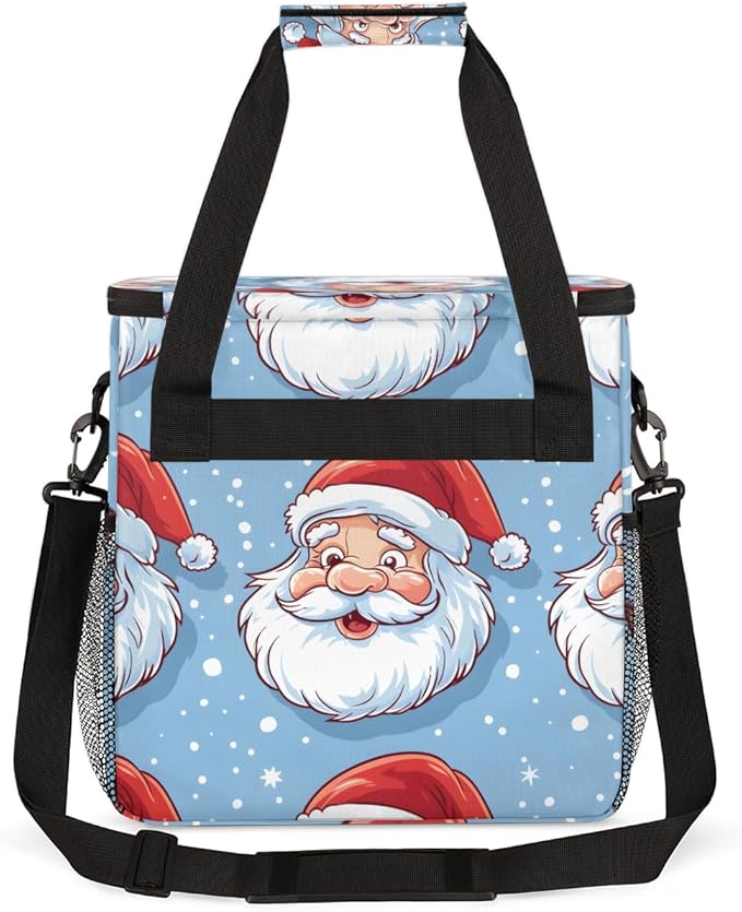 Cute Santa Claus Coffee Maker Carrying Bag Dreamy Santa Claus Travel Storage Bag Compatible with K-Mini or K-Mini Plus Single Serve Coffee Brewer Carrying Case with Multiple Pockets &amp Shoulder S