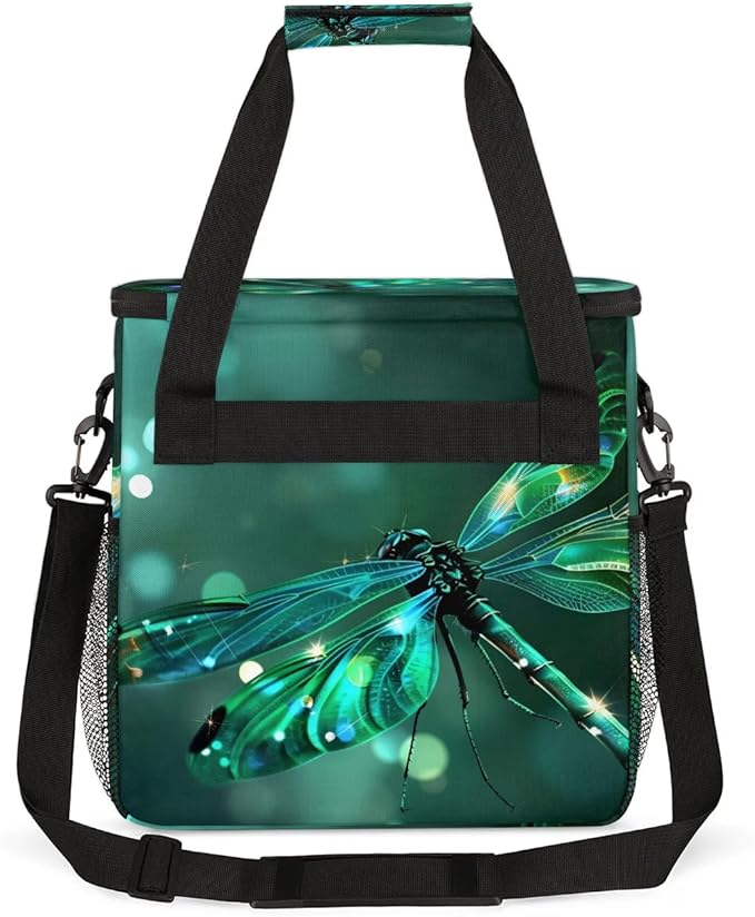 Dragonfly Butterfly Animal Sunshine Coffee Maker Carring Bag Travel Tote Bag Compatible with Keurig K-Mini or K-Mini Plus Portable Single Serve Coffee Brewer Case with Pockets for K-cup Pods