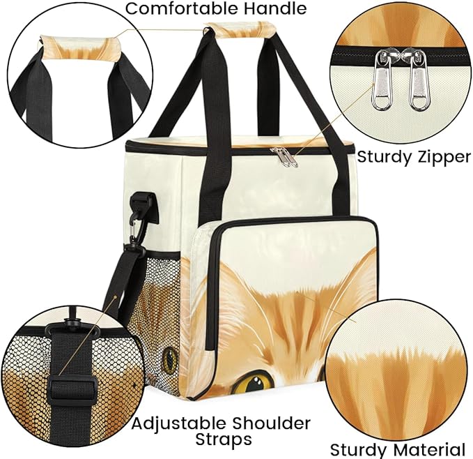 Coffee Maker Carrying Bag Interesting Cat Head Single Cup Coffee Maker Travel Bag Compatible with Keurig K-Mini or K-Mini Plus Portable Storage Bag with Shoulder StrapAZ-15