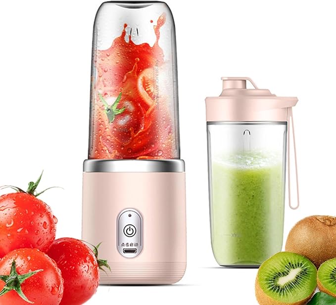 Generic Compact Blender USB Mixer with Water Bottle 16oz Fruit Juicer Cup for Drinks Pink