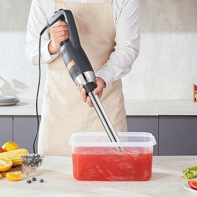 VEVOR Commercial Immersion Blender 350W Heavy Duty Hand Mixer 16 inch Stepless Variable Speed Mixer with Stainless Steel Blade Multi-Purpose Portable Mixer for Soup Sauces Mashed Potatoes Cream