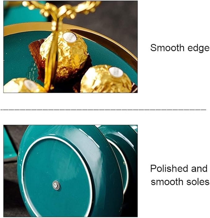 Creative Emerald Dessert Plate with Phnom Penh Fruit Plate Style:Small Two-Layer Cookware Set Cookware Picnic Boiler Cookware
