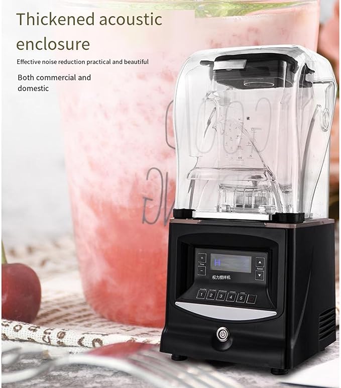 Smoothie Blender 1.5 Liter 1800W with Sound Isolated Hood for Crushed Ice Smoothies and Purees Professional Countertop Blender