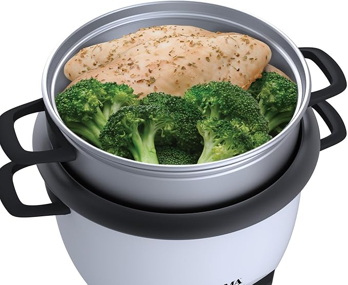 Aroma Housewares 14-Cup (Cooked) (7-Cup UNCOOKED) Pot Style Rice Cooker and Food Steamer (ARC-747-1NG)White