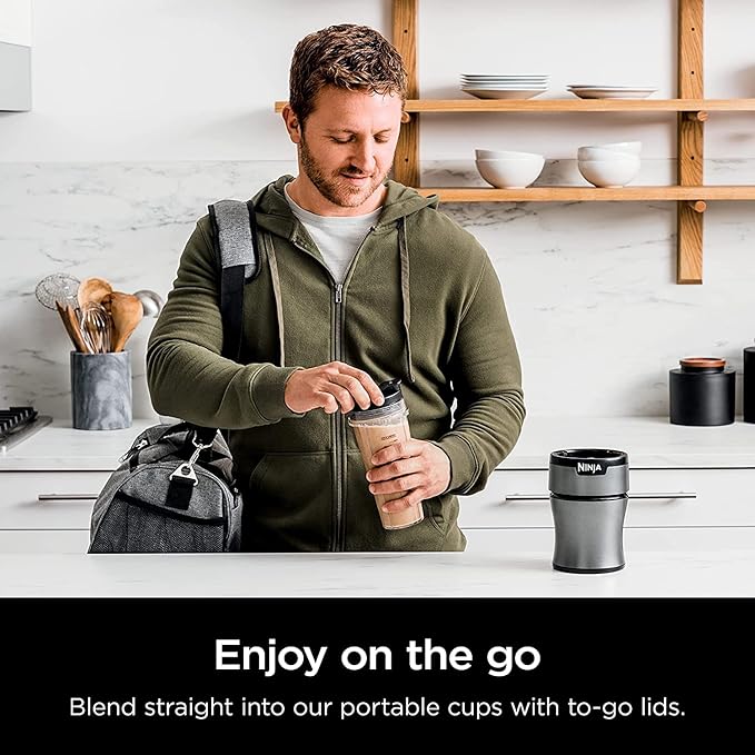 Ninja BN300 Nutri-Blender 900-Peak-Watt Personal Blender 2 Dishwasher-Safe To-Go Cups (Renewed)