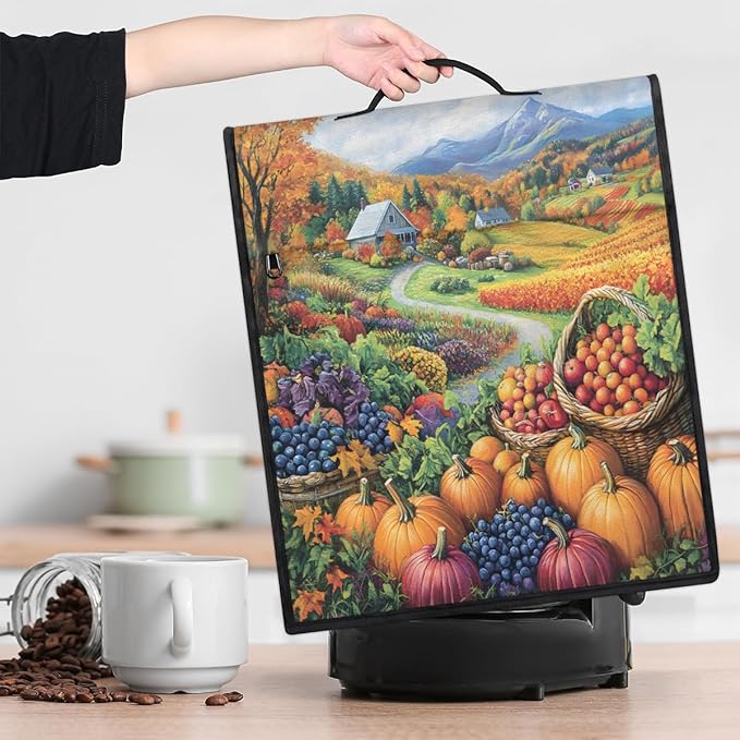 cfpolar Kitchen Aid Mixer Cover Compatible with 6-8 Quarts Autumn Grapes Pumpkin Maple Leaves Stand Mixer Cover Kitchen Aid Mixers Accessories Appliance Organizer Bag Dust Covers with Zipper Pocket