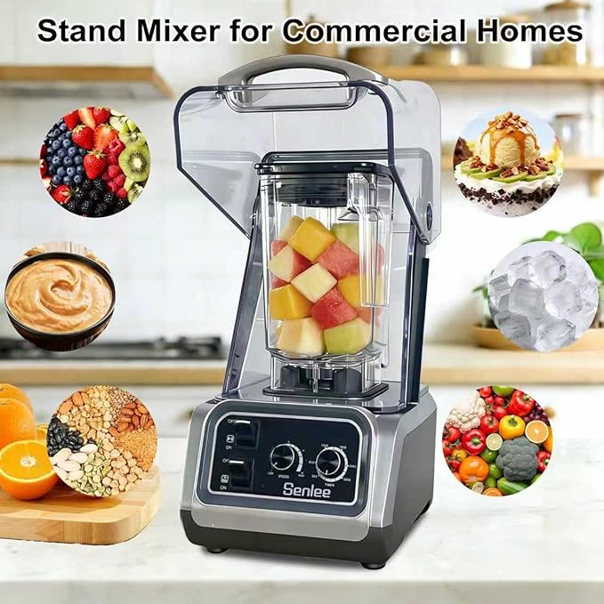 Commercial Blender for Smoothies 2200W With Quiet Shield80oz BPA-Free Pitcher for ShakesSelf-Cleaning &amp Ice Crush Pro6-leaf Stainless Steel BladeSmoothie &amp Shake Maker for Restaurants Kit