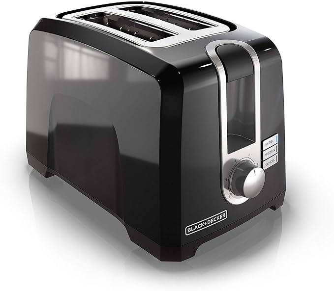 BLACK+DECKER 2-Slice Toaster T2569B Extra Wide Slots 6 Shade Settings 850 Watts Crub Tray &amp Belgian Waffle Maker Stainless Steel WMB500Silver