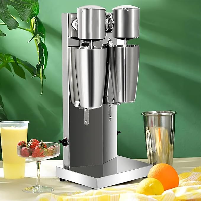 180W+180W Portable Commercial Milk Shake Machine with 2 Stainless Steel Cups 2 Gear Speed Adjustable Compact &amp Easy Clean for Commercial and Home