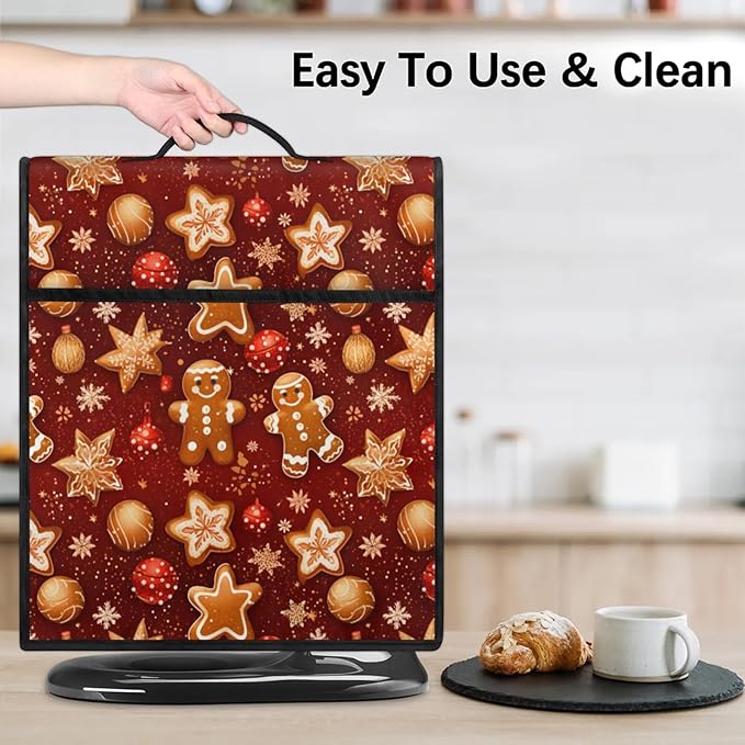 cfpolar Kitchen Aid Mixer Cover Compatible with 6-8 Quarts Colorful Gingerbread Xmas Ball Stand Mixer Cover Kitchen Aid Mixers Accessories Appliance Organizer Bag Dust Covers with Zipper Pocket